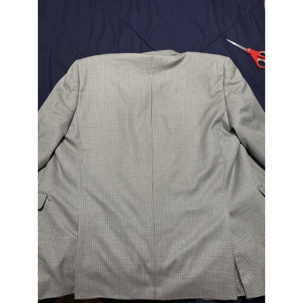 Tommy Hilfiger 46L Blazer Black White Houndstooth Sports Coat 2 Button Classic - Picture 2 of 11
